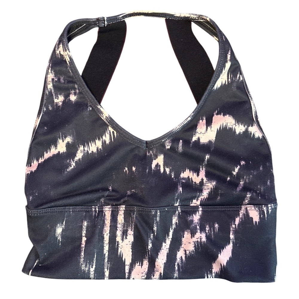 Jo+Jax Girls Black Abstract Print Dance Sports Bra Crop Top Youth Large 12